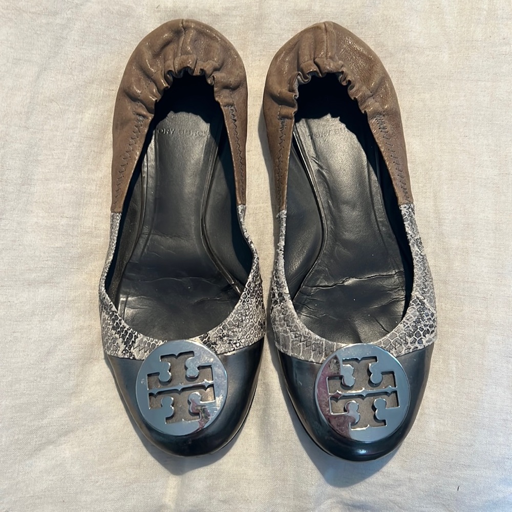 Tory Burch snake skin ballet flats